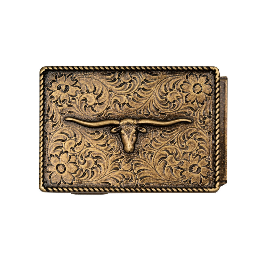 Mission Belt Buckle with longhorn bull